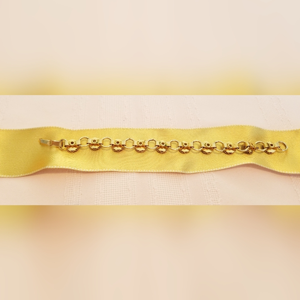 Vintage Faceted Smokey Quartz Bracelet 7" With 10 Stones Each 10mm Wide & Long. - Picture 4 of 4